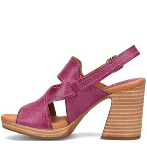 KORK-EASE | 7.5 | Halley Leather Heeled Magenta Fuchsia Strappy Pumps Sandals